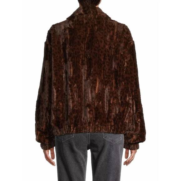 NEW JOHNNY WAS jaguar faux fur bomber jacket in brown / black - Picture 3 of 5